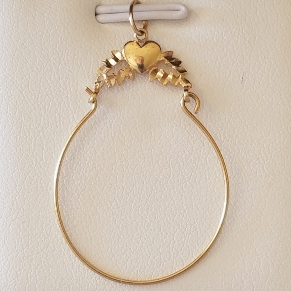 14K Gold Hearts Charm Holder - Picture 1 of 8